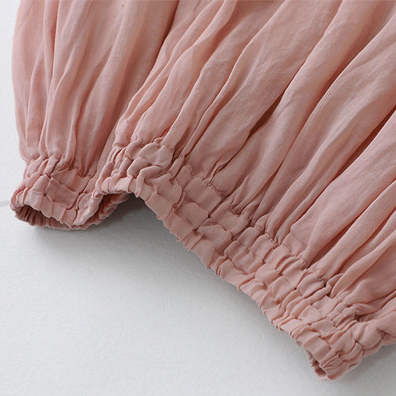 Nimara Ritual Solid Lace Elastic Waist Cotton Women's Skirt