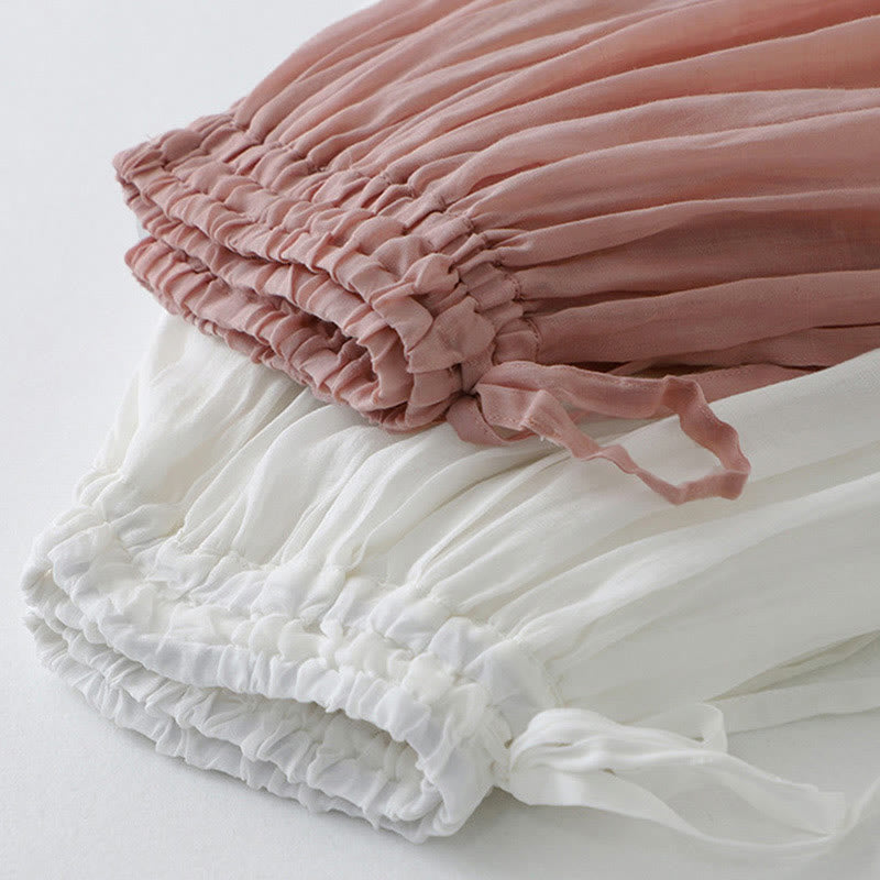 Nimara Ritual Solid Lace Elastic Waist Cotton Women's Skirt