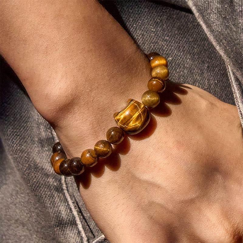 Nimara Ritual Cute Cat Tiger Eye Power Beads Bracelet