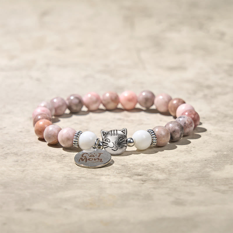 Nimara Ritual Cat Head Design Zebra Jasper Protection Bracelet