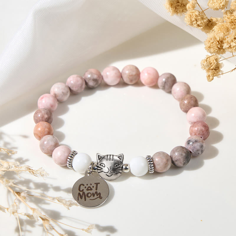 Nimara Ritual Cat Head Design Zebra Jasper Protection Bracelet