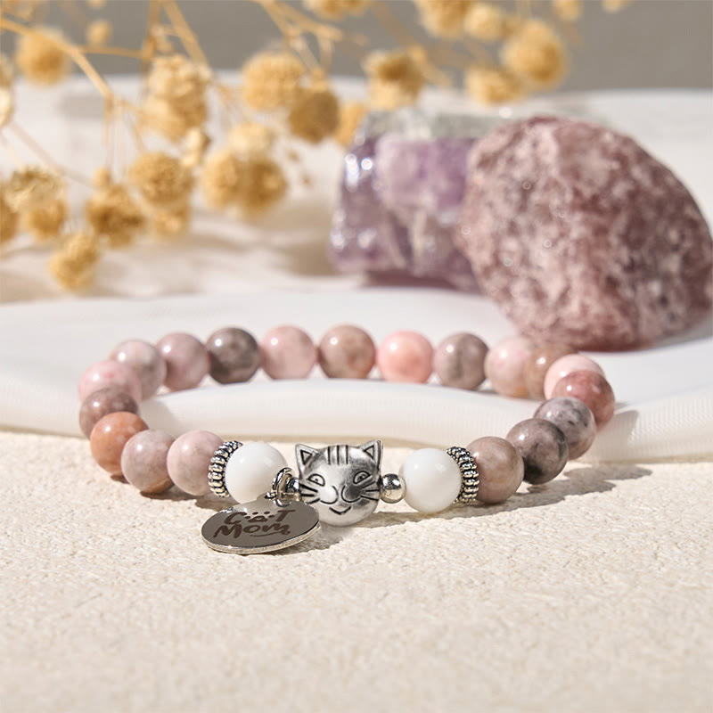 Nimara Ritual Cat Head Design Zebra Jasper Protection Bracelet