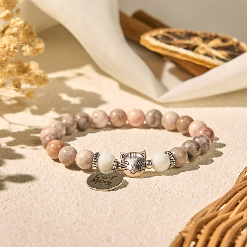 Nimara Ritual Cat Head Design Zebra Jasper Protection Bracelet