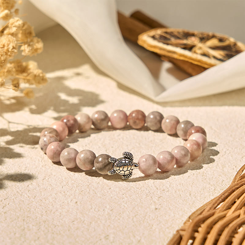 Nimara Ritual Turtle Design Zebra Jasper Protection Bracelet