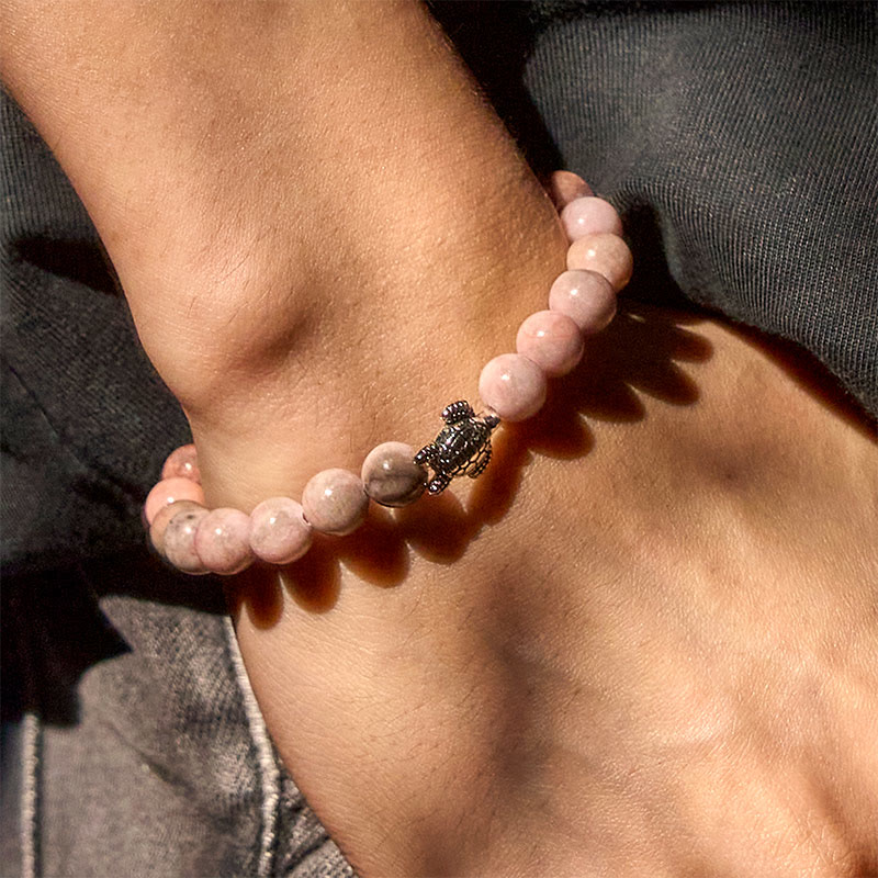 Nimara Ritual Turtle Design Zebra Jasper Protection Bracelet