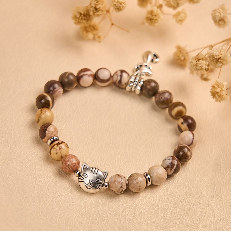 Nimara Ritual Zebra Jasper Agate Bead Positive Bracelet