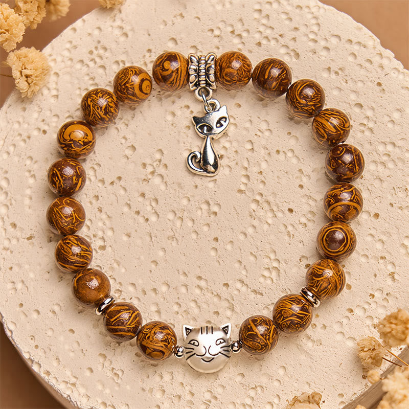 Nimara Ritual Natural Stone Kitten Cat Head Protection Bracelet