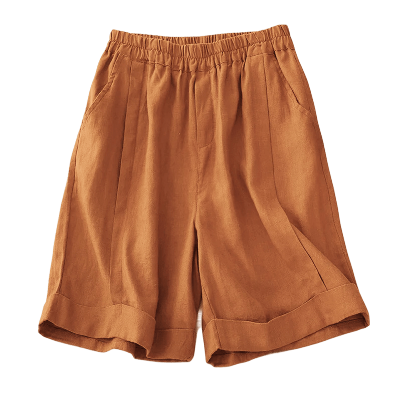 Nimara Ritual Casual Solid Color Women's Cotton Shorts With Pockets