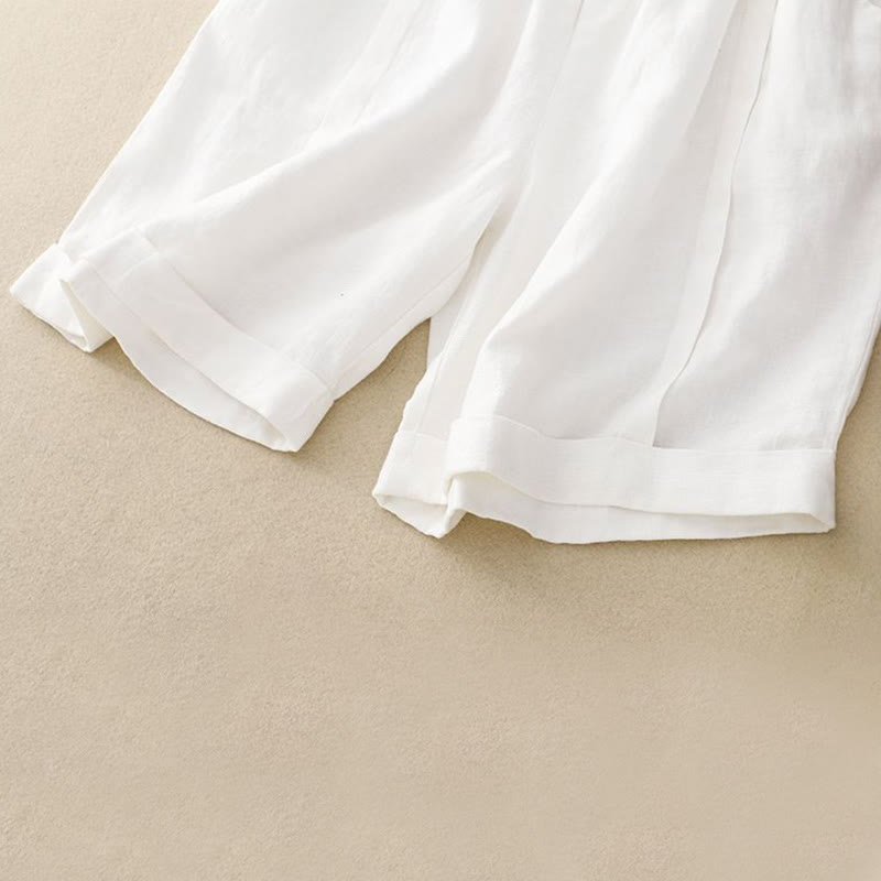 Nimara Ritual Casual Solid Color Women's Cotton Shorts With Pockets