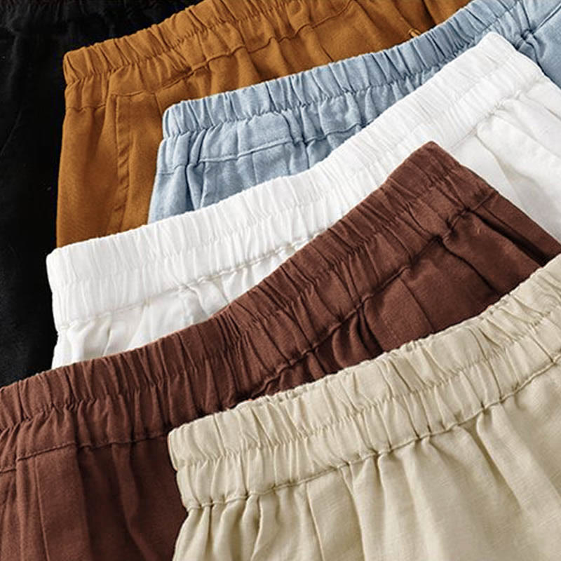 Nimara Ritual Casual Solid Color Women's Cotton Shorts With Pockets
