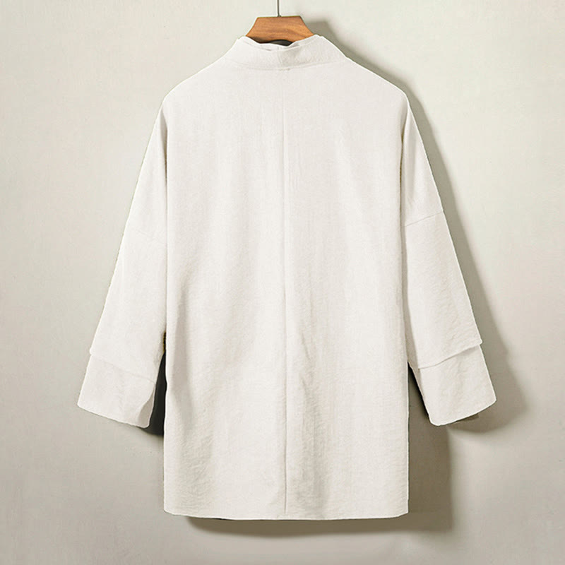 Nimara Ritual Lace-Up Design Open Front Jacket Men's Long Sleeve Kimono
