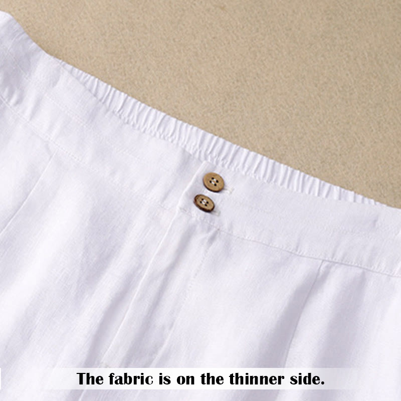 Nimara Ritual Summer Casual Simple Zipper Design Linen Women's Wide Leg Pants With Pockets