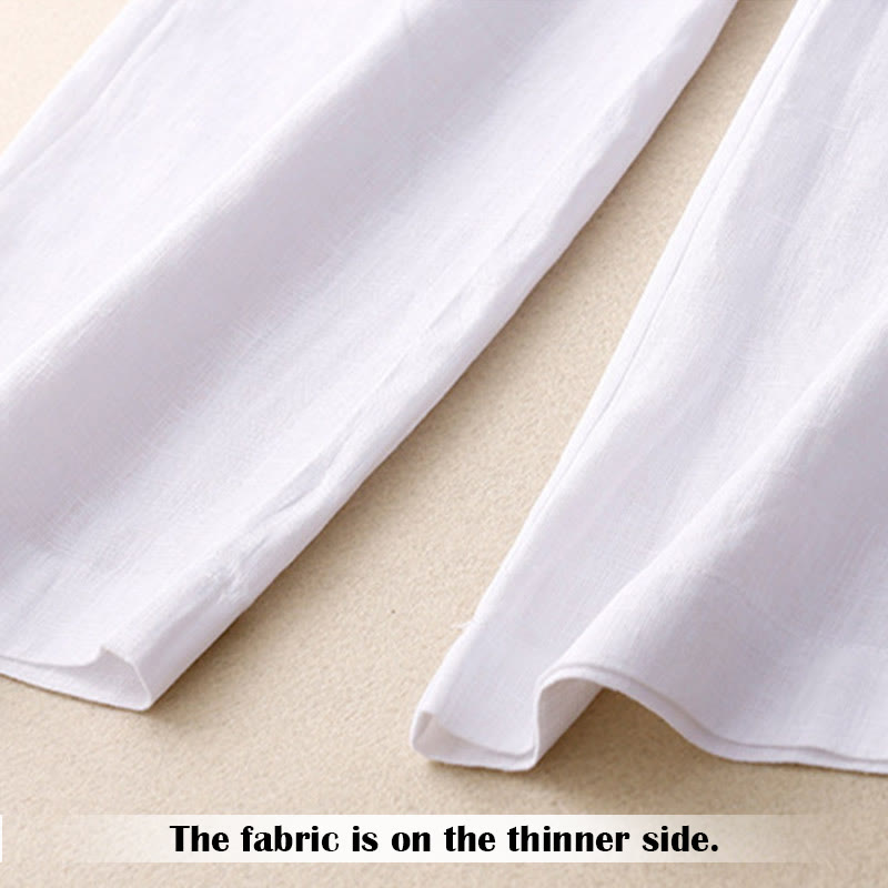 Nimara Ritual Summer Casual Simple Zipper Design Linen Women's Wide Leg Pants With Pockets