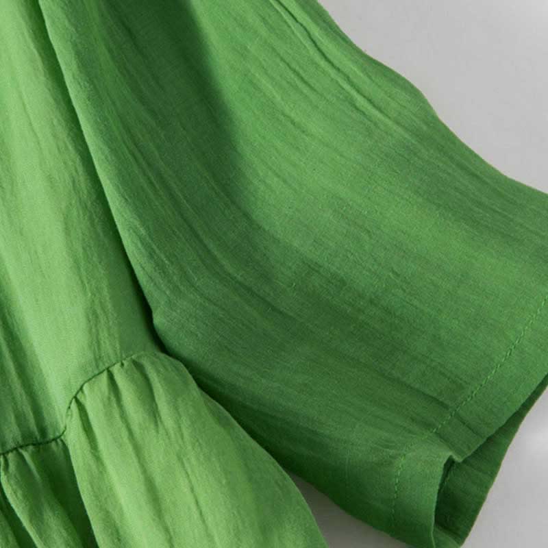 Nimara Ritual Summer V-Neck Design Half Sleeve Cotton Midi Dress