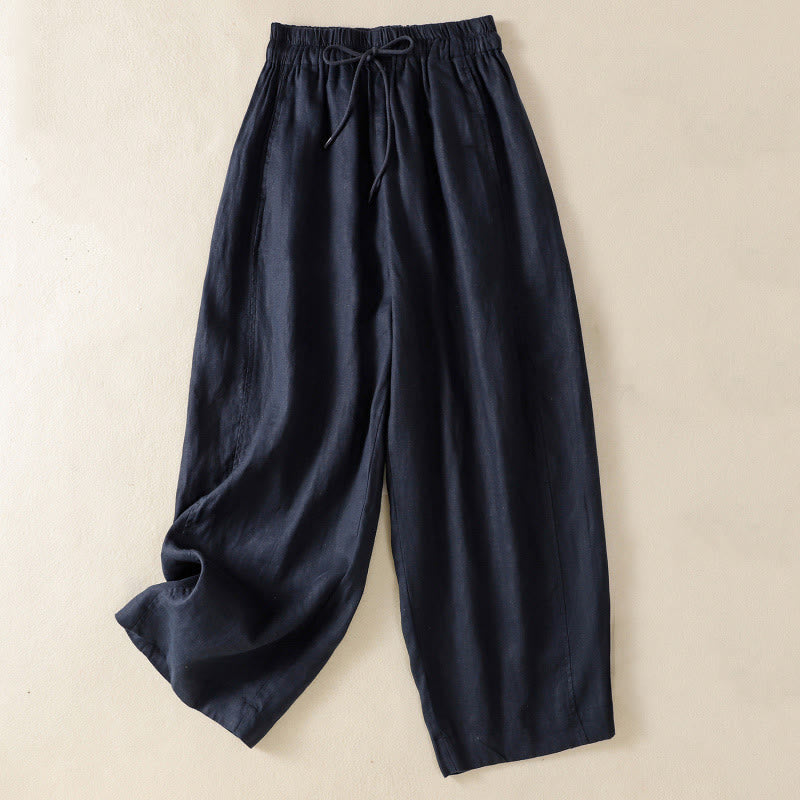 Nimara Ritual Commute Plain Design Drawstring Women's Wide Leg Pants With Pockets