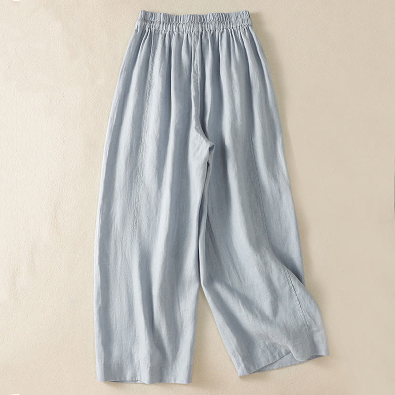 Nimara Ritual Commute Plain Design Drawstring Women's Wide Leg Pants With Pockets