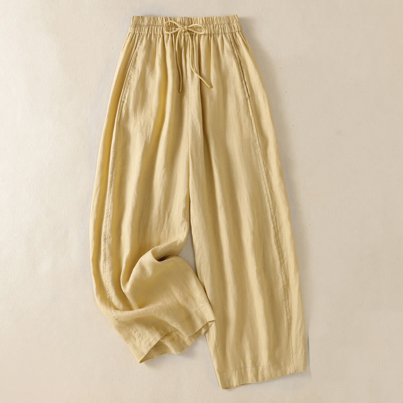 Nimara Ritual Commute Plain Design Drawstring Women's Wide Leg Pants With Pockets