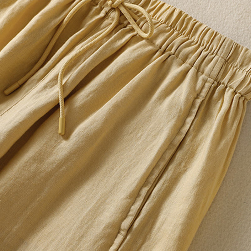 Nimara Ritual Commute Plain Design Drawstring Women's Wide Leg Pants With Pockets