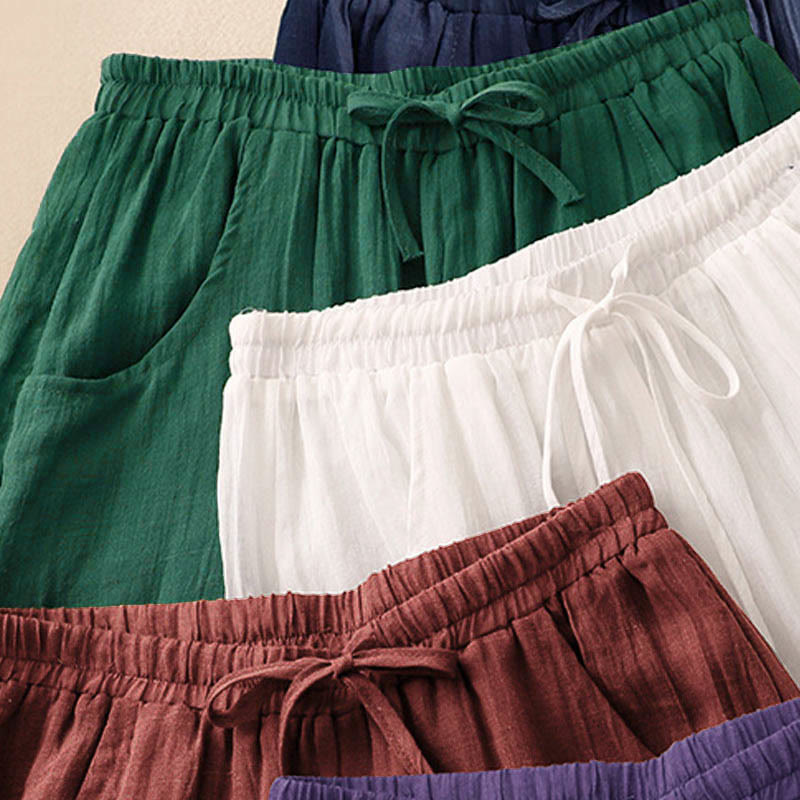 Nimara Ritual Spring Pure Color Drawstring Double Layer Women's Wide Leg Pants With Pockets