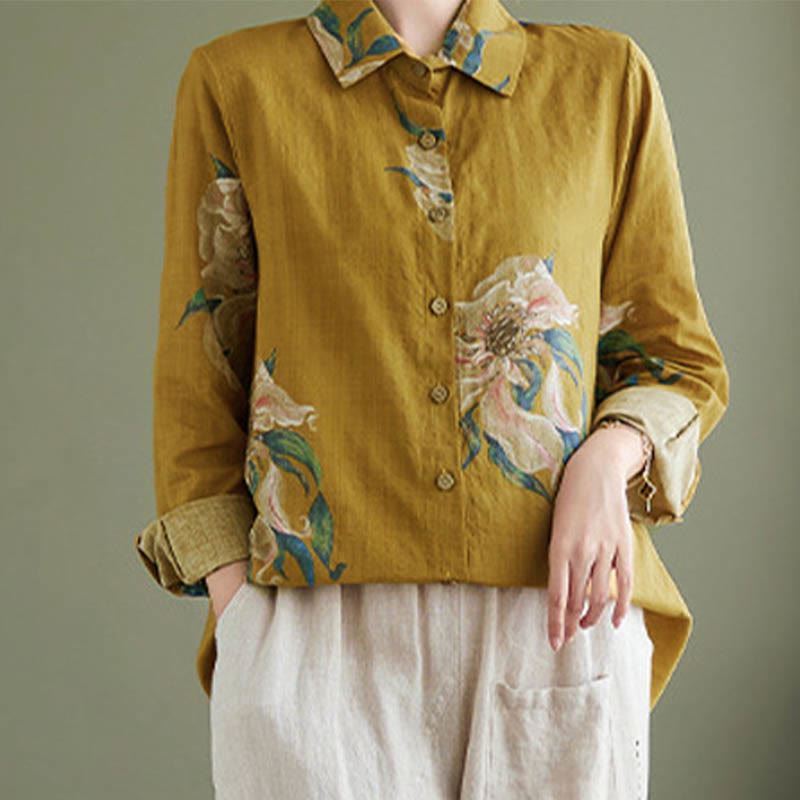 Nimara Ritual Literary Artistic Flower Print Cotton Clothing