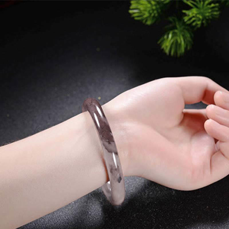 Nimara Ritual Purple Golden Silk Jade Wealth Bracelet Bangle
