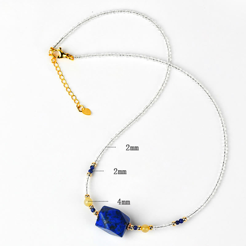 Nimara Ritual White Crystal Lazurite Healing Meditation Necklace Pendant