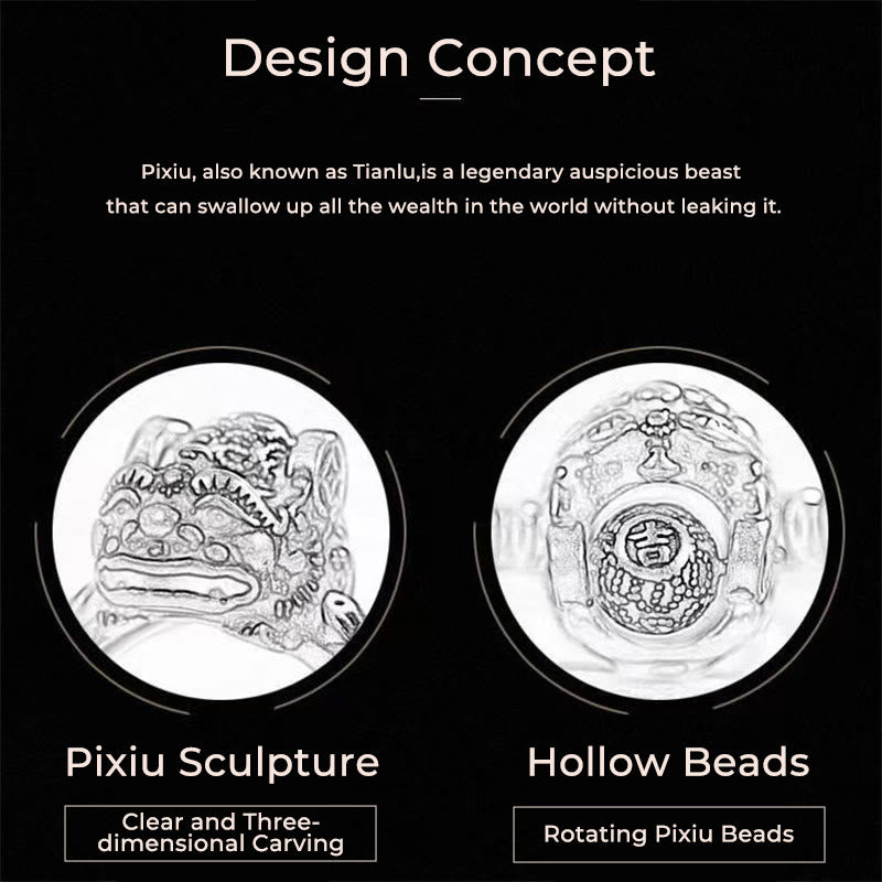 Nimara Ritual Lucky FengShui PiXiu Copper Coin Rotatable Ring