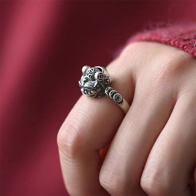 Nimara Ritual Lucky FengShui PiXiu Copper Coin Rotatable Ring
