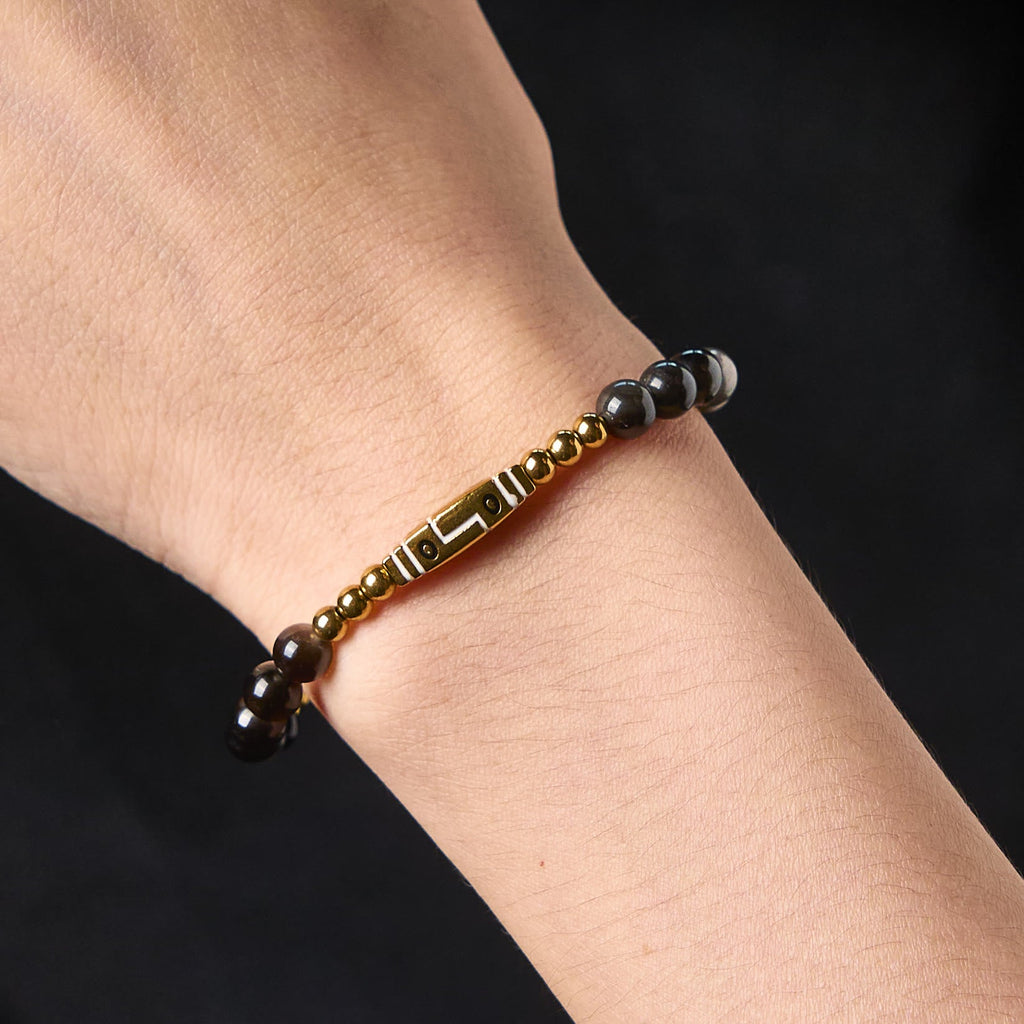 Nimara Ritual Cute Bone Pattern Tiger Eye Courage Beads Bracelet