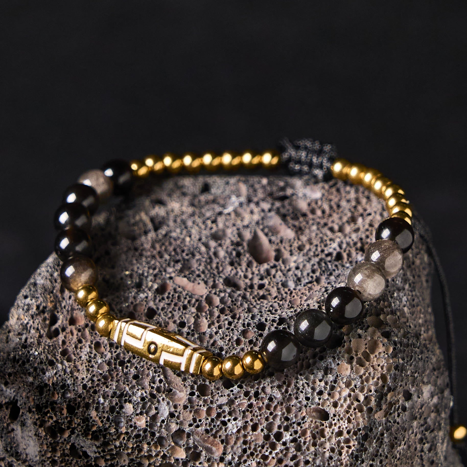 Nimara Ritual Cute Bone Pattern Tiger Eye Courage Beads Bracelet
