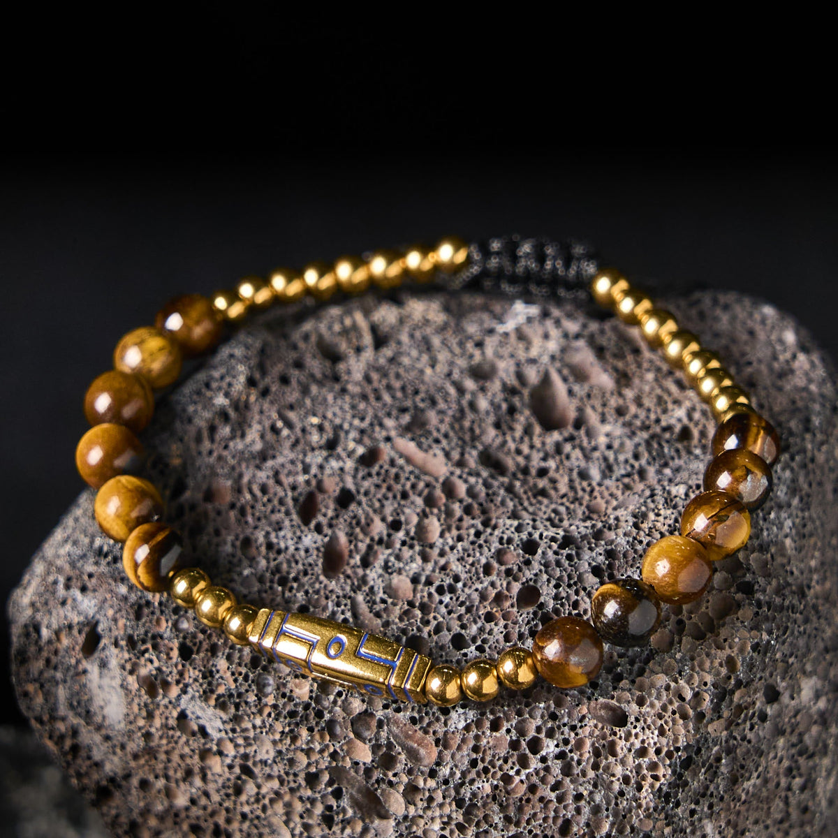 Nimara Ritual Cute Bone Pattern Tiger Eye Courage Beads Bracelet