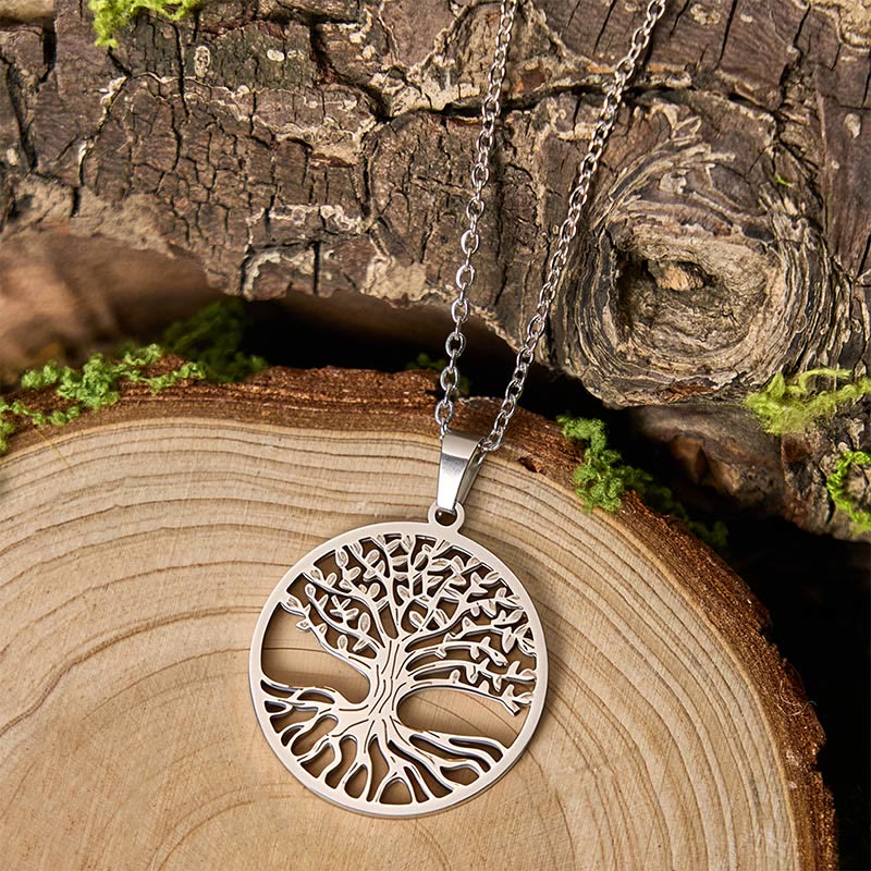 Nimara Ritual The Tree Of Life Titanium Steel Enlightenment Necklace Pendant