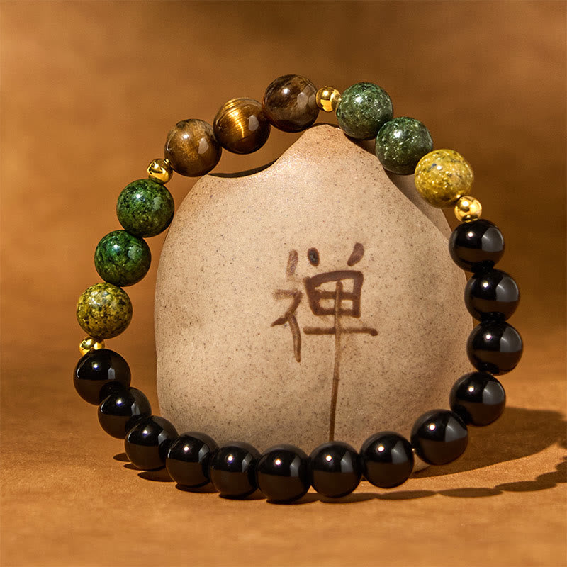 Nimara Ritual Turquoise Tiger Eye Beads Glass Balance Serenity Bracelet