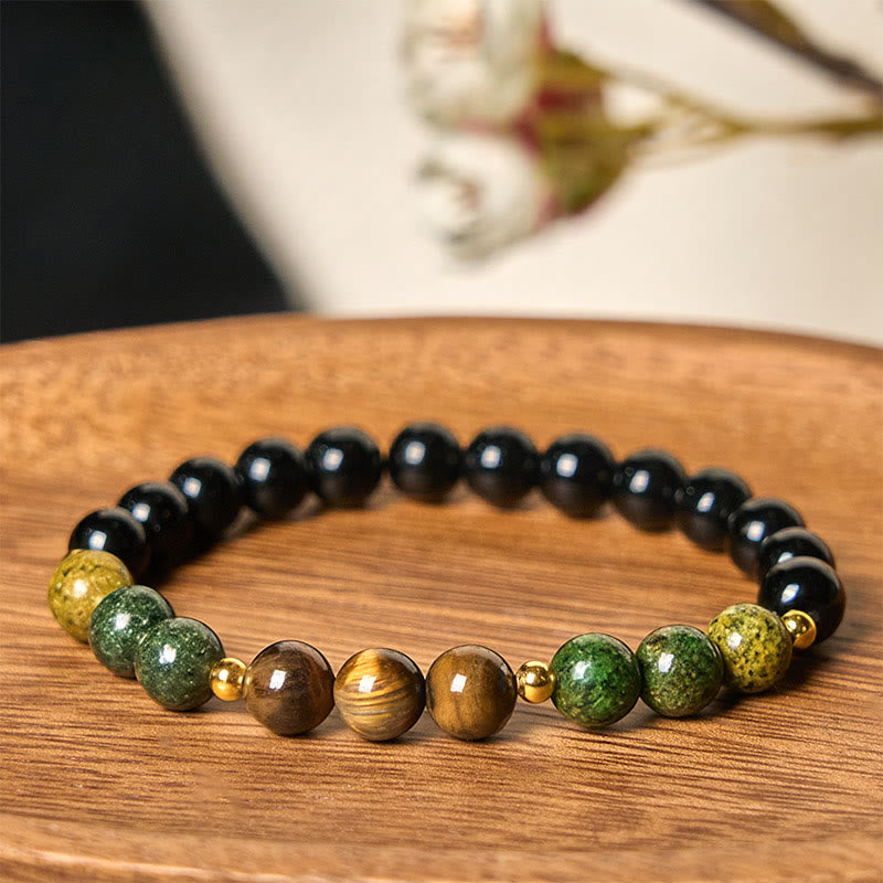 Nimara Ritual Turquoise Tiger Eye Beads Glass Balance Serenity Bracelet