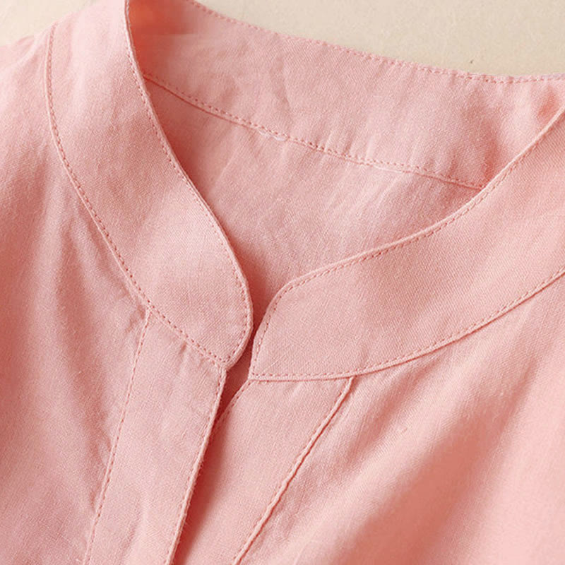 Nimara Ritual Casual Women's V-neck Three Quarter Sleeve Design Plain Shirt