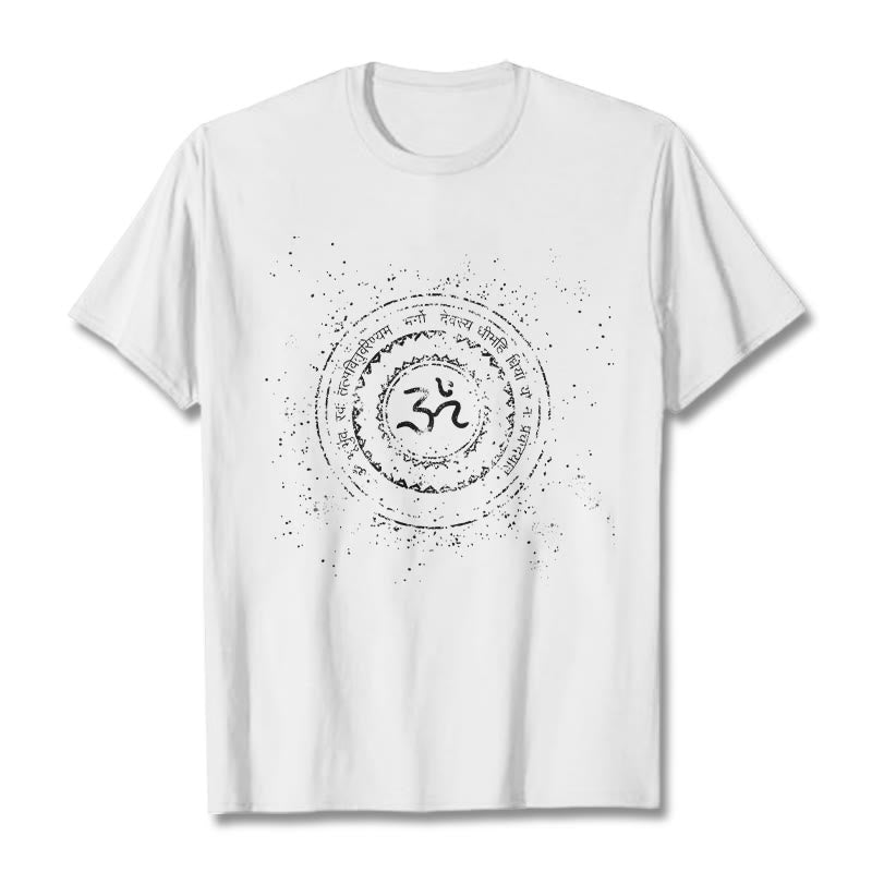 Nimara Ritual Mandala Om Symbol Mantra Pattern Tee Cotton T-shirt