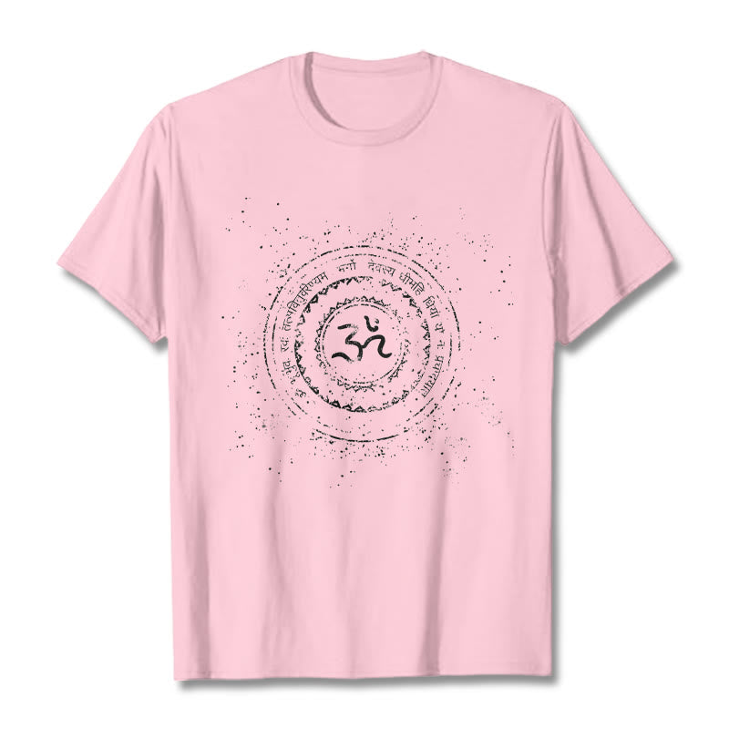 Nimara Ritual Mandala Om Symbol Mantra Pattern Tee Cotton T-shirt