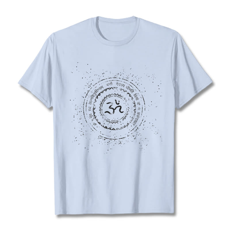 Nimara Ritual Mandala Om Symbol Mantra Pattern Tee Cotton T-shirt