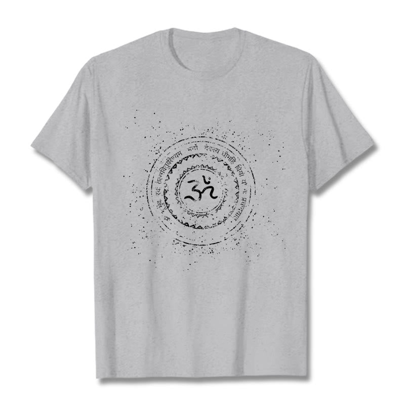 Nimara Ritual Mandala Om Symbol Mantra Pattern Tee Cotton T-shirt