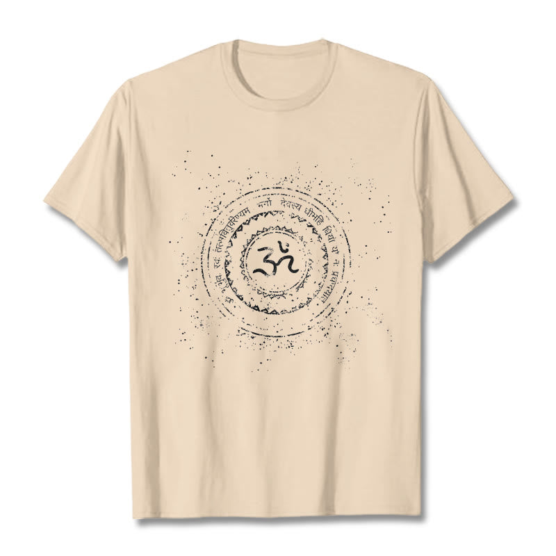 Nimara Ritual Mandala Om Symbol Mantra Pattern Tee Cotton T-shirt