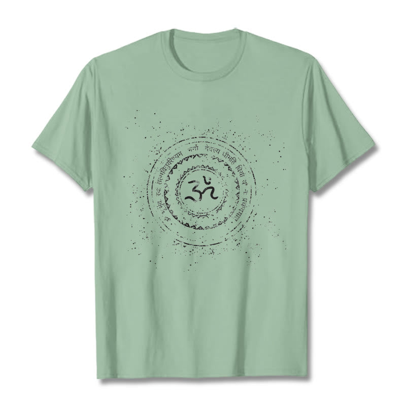 Nimara Ritual Mandala Om Symbol Mantra Pattern Tee Cotton T-shirt