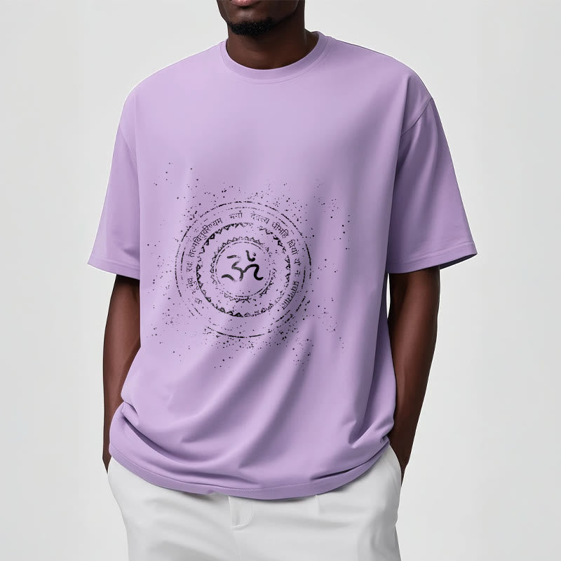 Nimara Ritual Mandala Om Symbol Mantra Pattern Tee Cotton T-shirt