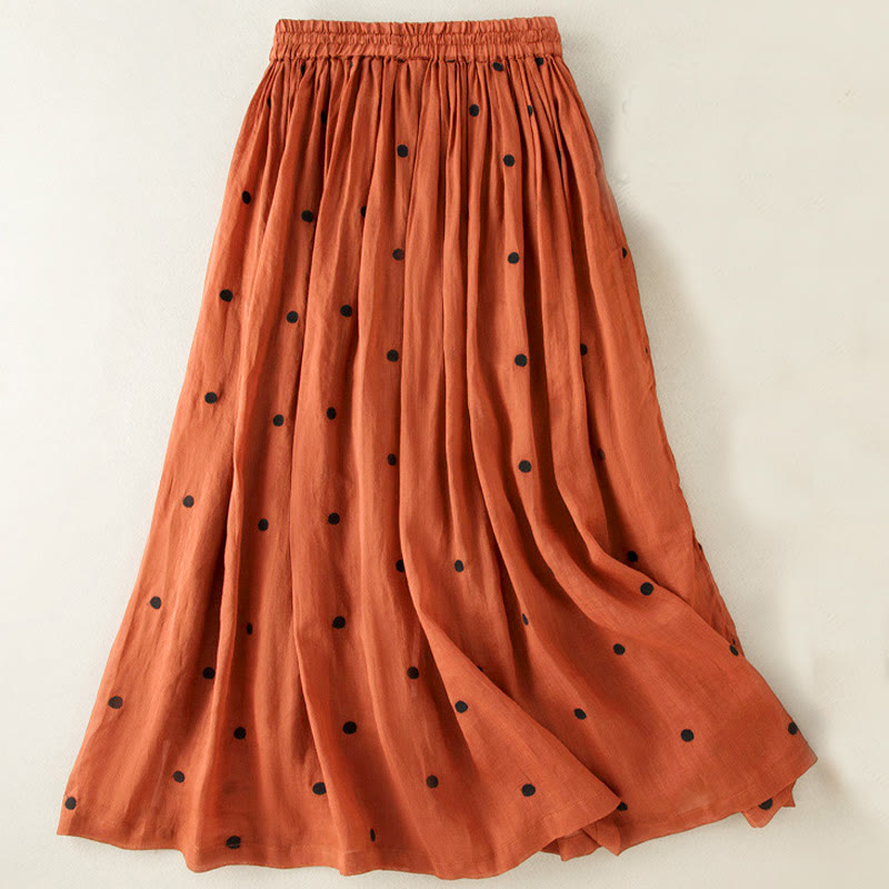 Nimara Ritual Artistic Vintage Dot Pattern Women's Pleated Skirt