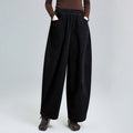 Nimara Ritual Women's Fall Plain Ankle-Length Simple Design Corduroy Pants With Pockets