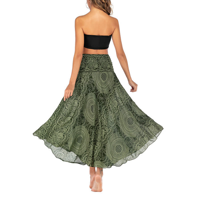 Nimara Ritual Two Style Wear Boho Compass Rose Flower Skirt Dress