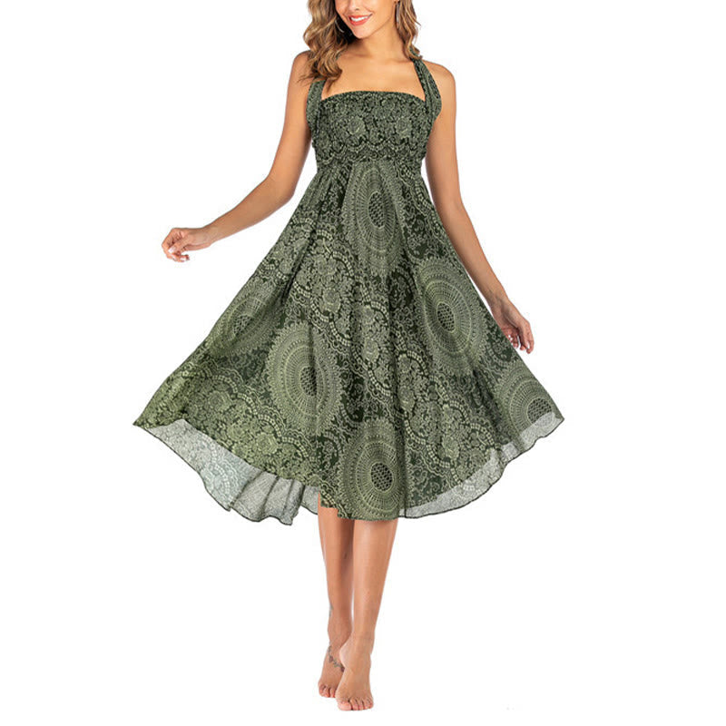 Nimara Ritual Two Style Wear Boho Compass Rose Flower Skirt Dress