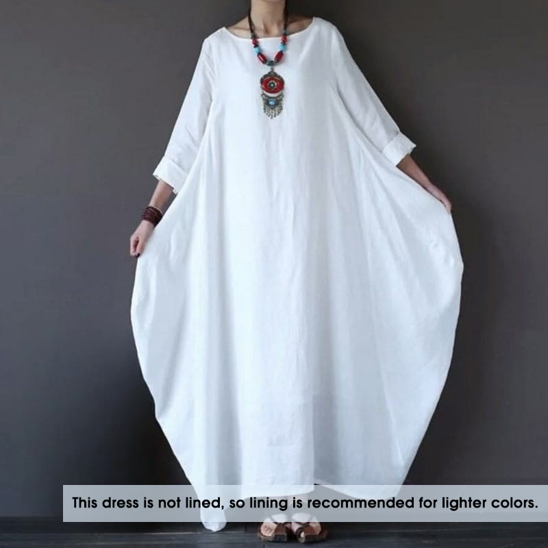 Nimara Ritual Solid Color Three Quarter Sleeve Women's Maxi Dress