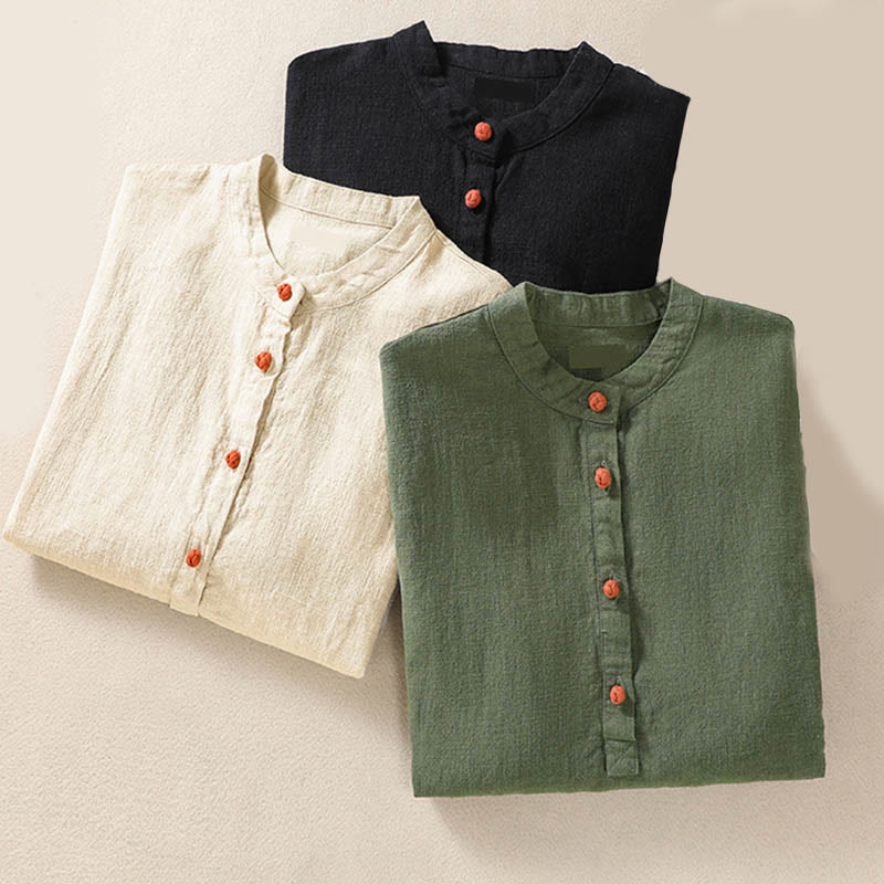 Nimara Ritual Casual Buttons Crew Neck Women's Long Sleeve Shirt With Pockets