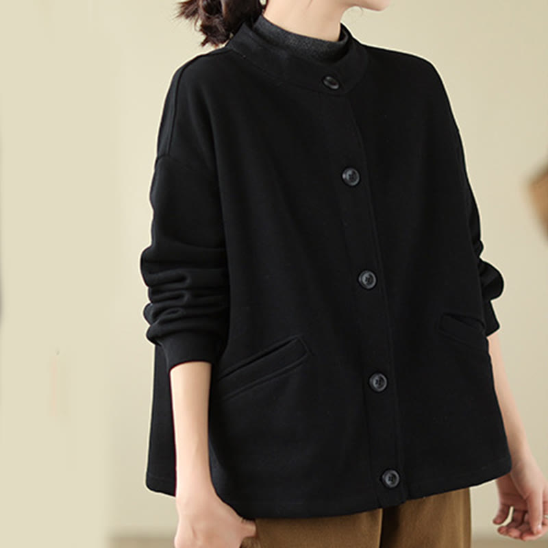 Nimara Ritual Solid Color Women's Long Sleeve Jacket With Pockets