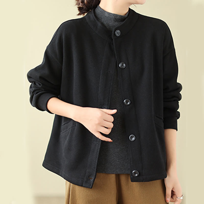 Nimara Ritual Solid Color Women's Long Sleeve Jacket With Pockets